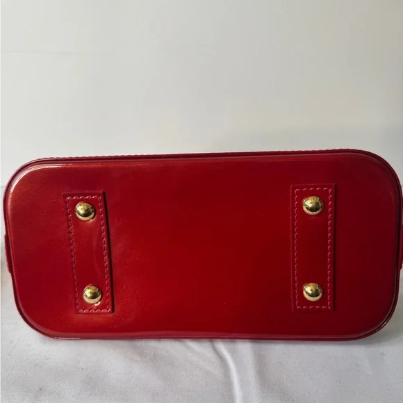 LOUIS VUITTON RED VERNIS ALMA BB - Picture 8 of 10